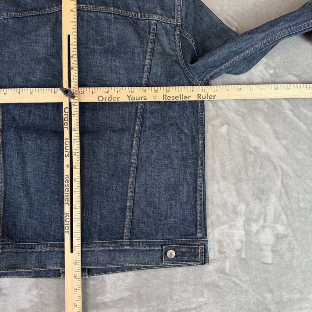 Buck Mason Denim Jean Jacket Mens Large Blue Dark Wash Flap Pockets USA New NWT - Picture 6 of 6